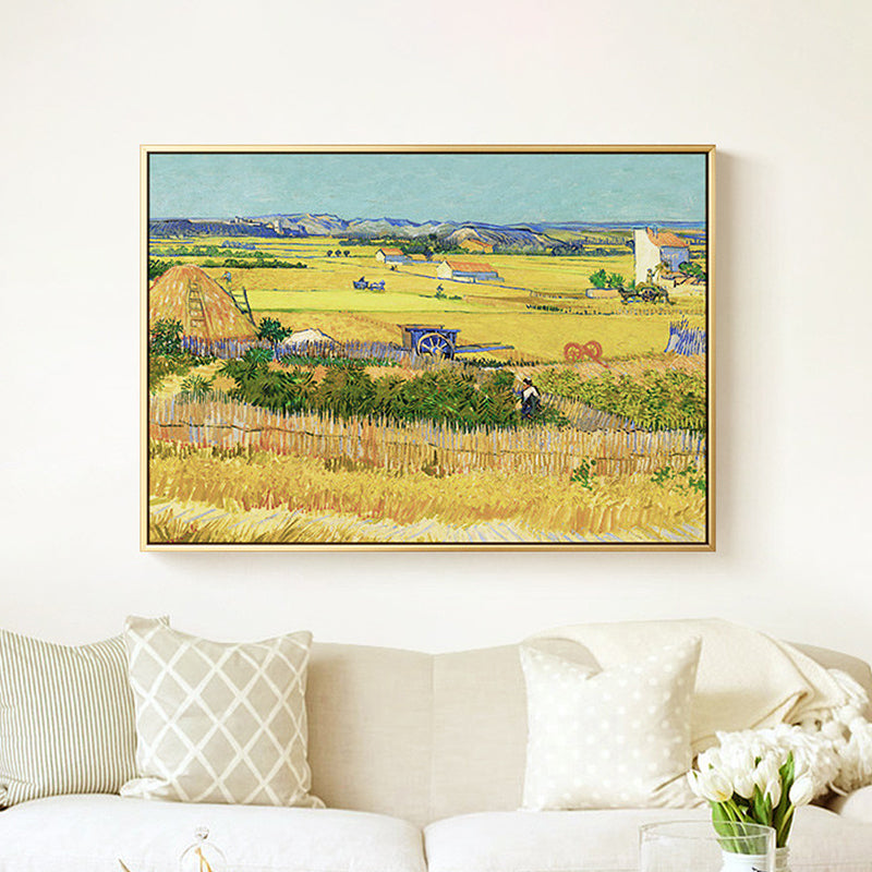 Canvas Textured Art Print Impressionism Farmfield Scenery Painting, Multiple Sizes Clearhalo 'Arts' 'Canvas Art' 1808632