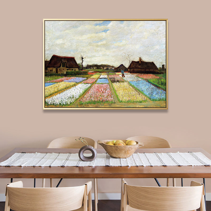 Canvas Textured Art Print Impressionism Farmfield Scenery Painting, Multiple Sizes Pink Clearhalo 'Arts' 'Canvas Art' 1808642