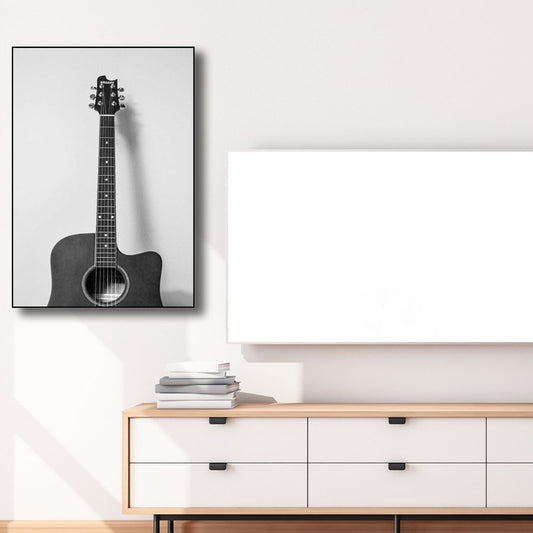 Contemporary Wall Art Grey Photographic Print Guitar Wall Decor for Boys Bedroom Grey Clearhalo 'Art Gallery' 'Canvas Art' 'Contemporary Art Gallery' 'Modern' Arts' 1808749