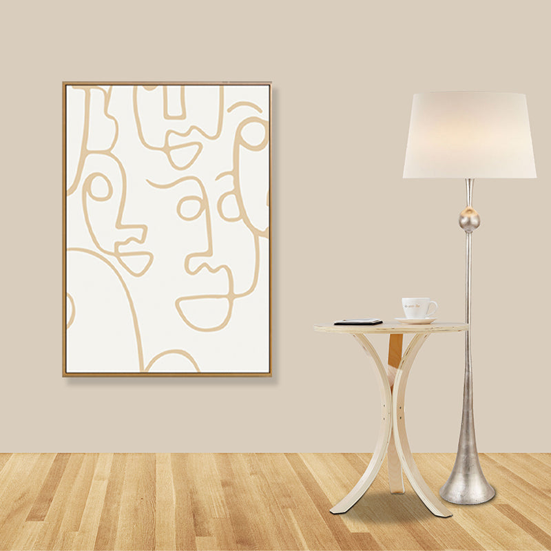 Modello di linea irregolare Decorazioni artistiche da parete soggiorno in tela astratta in tela in colore pastello