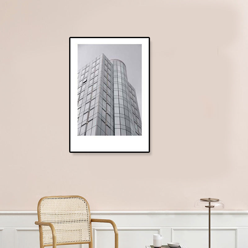 Modern Architecture Wall Art Grey Photo Print Building Canvas for Living Room, Optional Sizes Clearhalo 'Art Gallery' 'Canvas Art' 'Contemporary Art Gallery' 'Modern' Arts' 1808871
