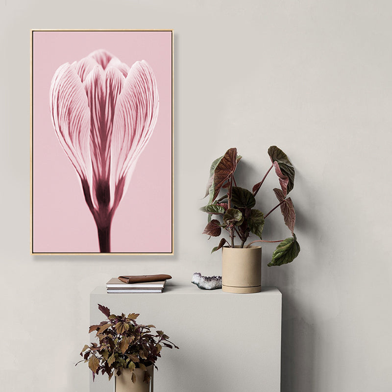 Photographic Print Flowerbud Wall Art Pink Nordic Style Wall Decor for Girls Bedroom Clearhalo 'Arts' 'Canvas Art' 1808963