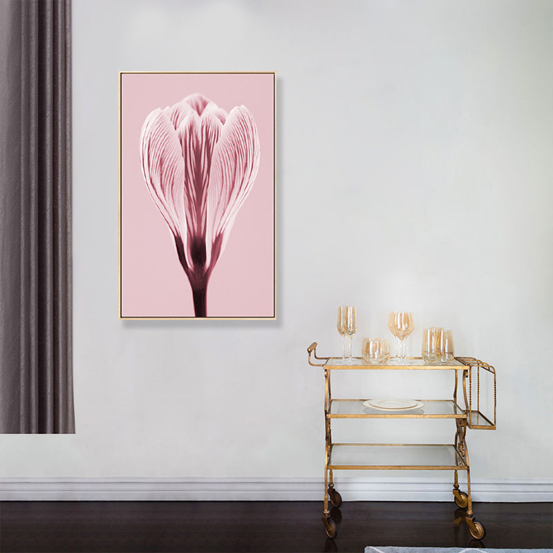 Photographic Print Flowerbud Wall Art Pink Nordic Style Wall Decor for Girls Bedroom Clearhalo 'Arts' 'Canvas Art' 1808964