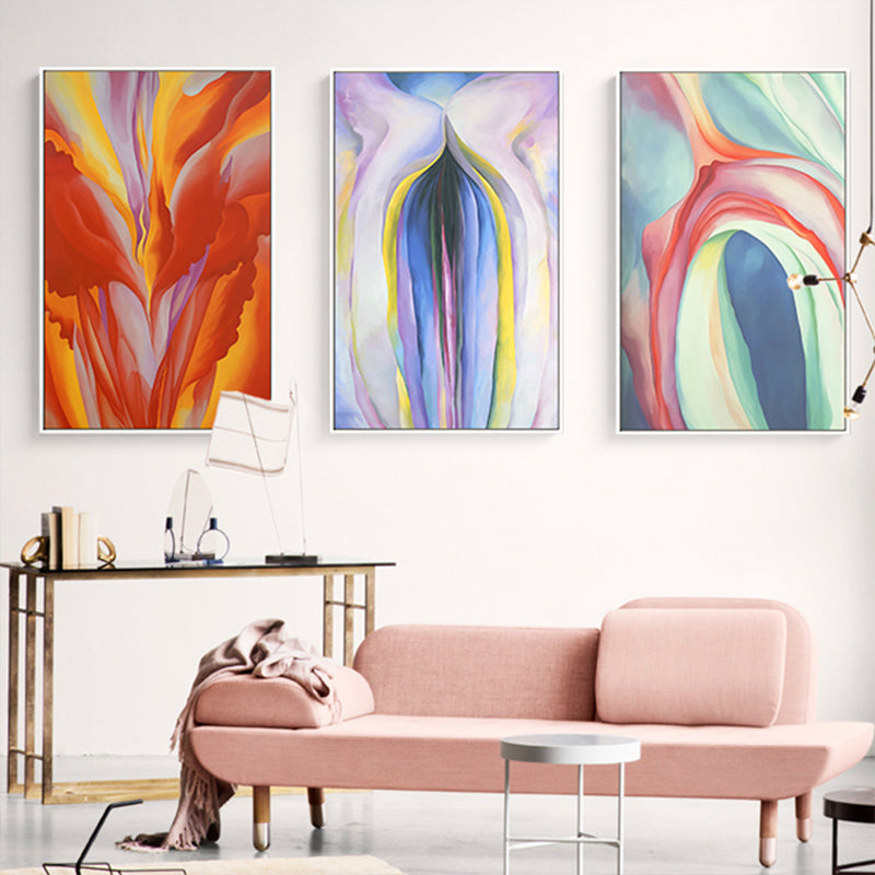 Multicolored Abstract Painting Textured Contemporary Living Room Canvas Wall Art Clearhalo 'Arts' 'Canvas Art' 1809005