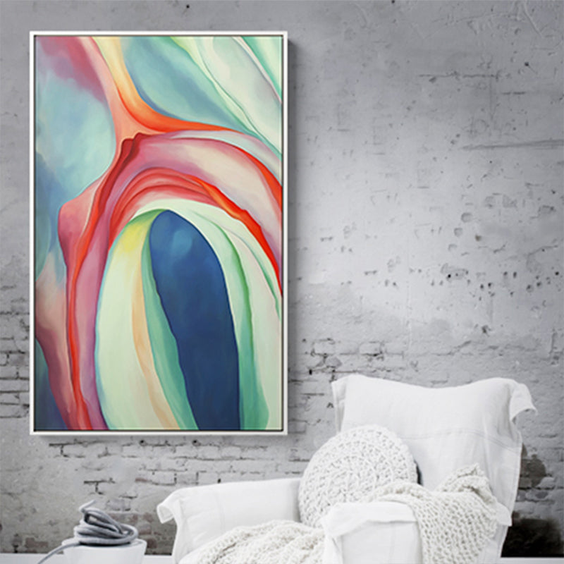 Multicolored Abstract Painting Textured Contemporary Living Room Canvas Wall Art Green Clearhalo 'Arts' 'Canvas Art' 1809006