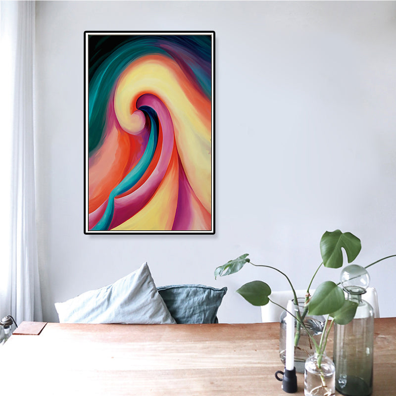 Multicolored Abstract Painting Textured Contemporary Living Room Canvas Wall Art Clearhalo 'Arts' 'Canvas Art' 1809013