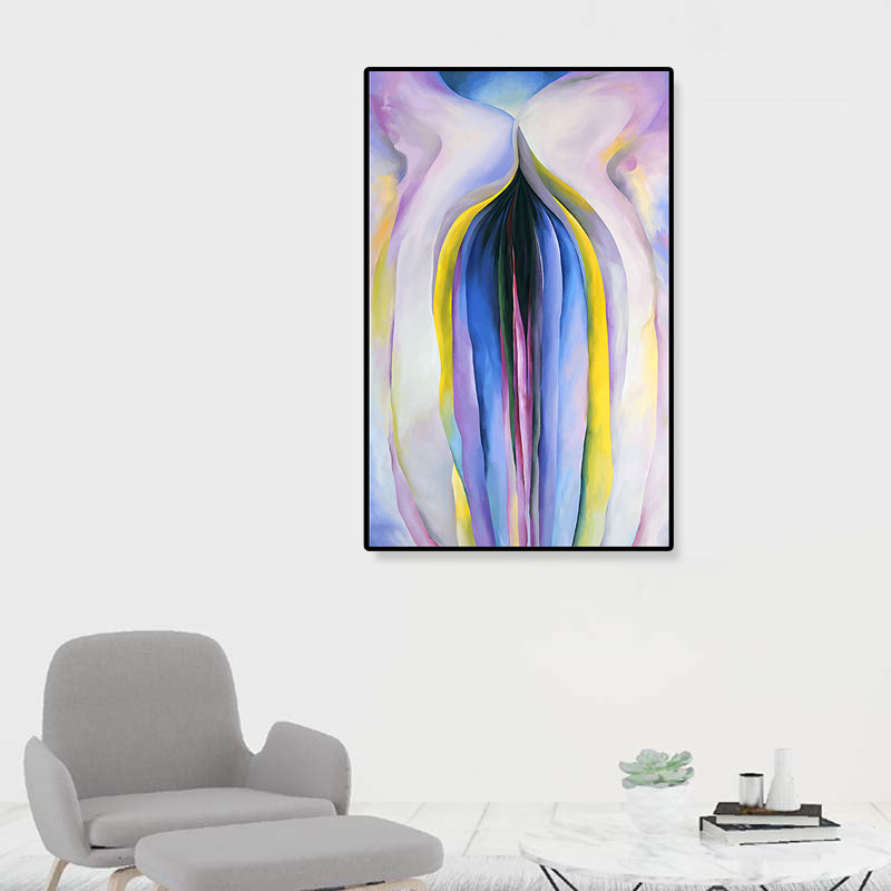 Multicolored Abstract Painting Textured Contemporary Living Room Canvas Wall Art Purple Clearhalo 'Arts' 'Canvas Art' 1809016