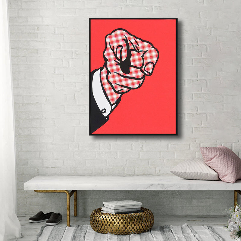 Red Gesture Pattern Canvas Print Figure Pop Art Textured Wall Decor for Dining Room Clearhalo 'Arts' 'Canvas Art' 1809032