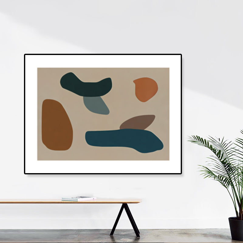 Hand Print Pattern Wall Art Set Brown Abstract Expressionism Canvas for Living Room Brown Clearhalo 'Arts' 'Canvas Art' 1809099