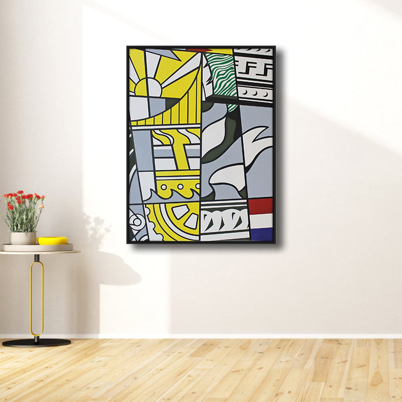 Grijs nieuw beveiligd patroon muur decor abstract pop -kunst textuur canvas voor meisjeskamer
