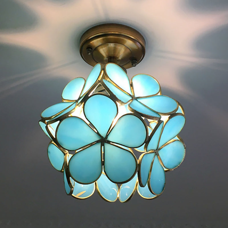 Teal flush online mount ceiling light