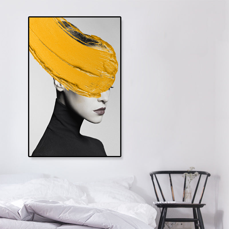 Textured Mixed-Media Fashion Girl Painting Canvas Glam Wall Art Decor for Playroom Clearhalo 'Arts' 'Canvas Art' 1809465