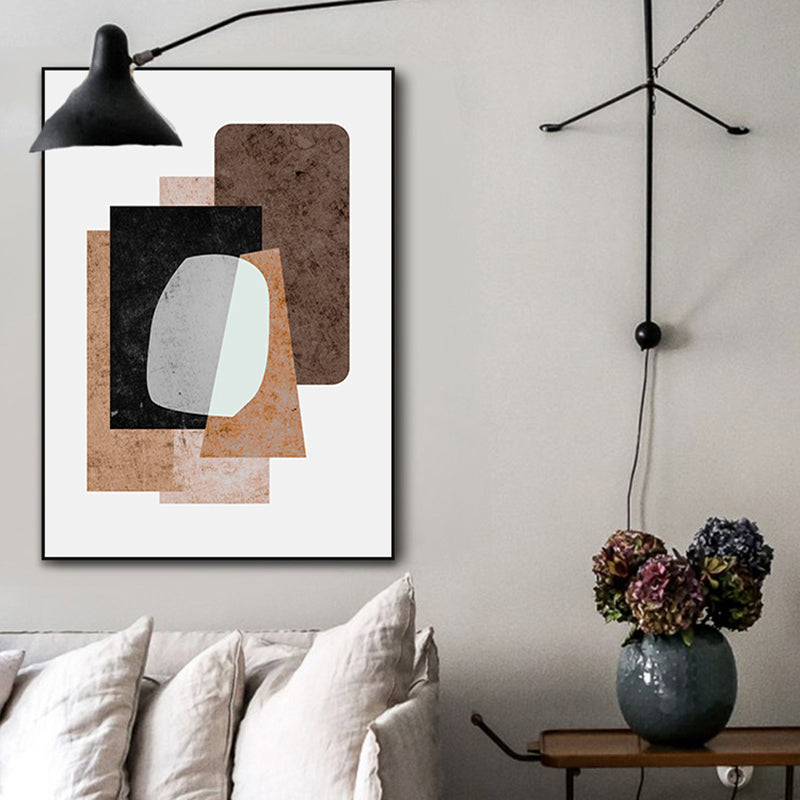 Novel Pattern Canvas Abstract Expressionism Textured Wall Art Decor in Light Color Brown Clearhalo 'Arts' 'Canvas Art' 1810063