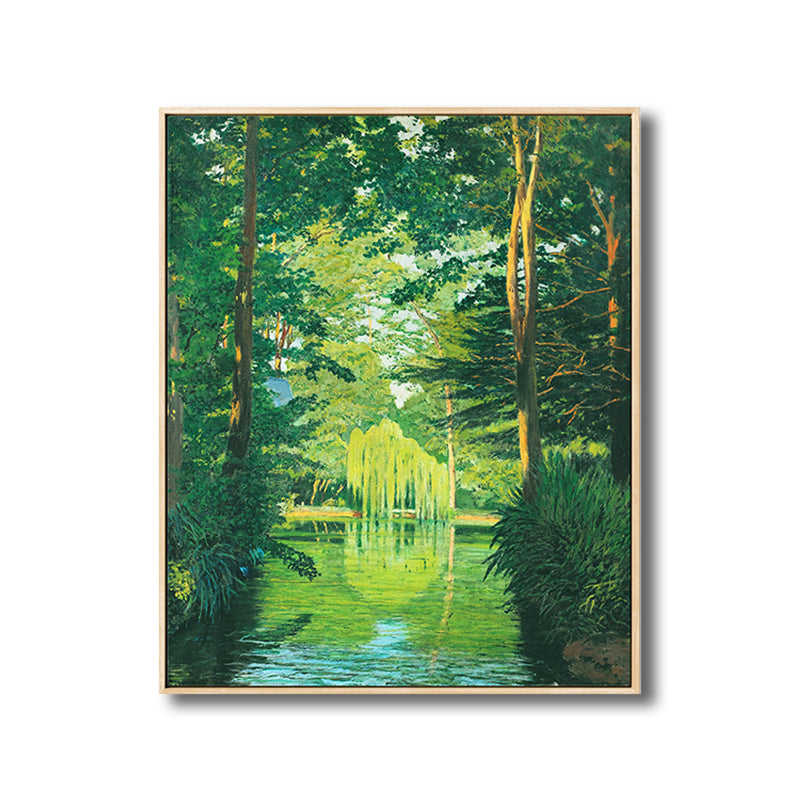 Green Forest Wall Art Decor Scenery Impressionist Textured Canvas Print for Corridor Clearhalo 'Arts' 'Canvas Art' 1810111