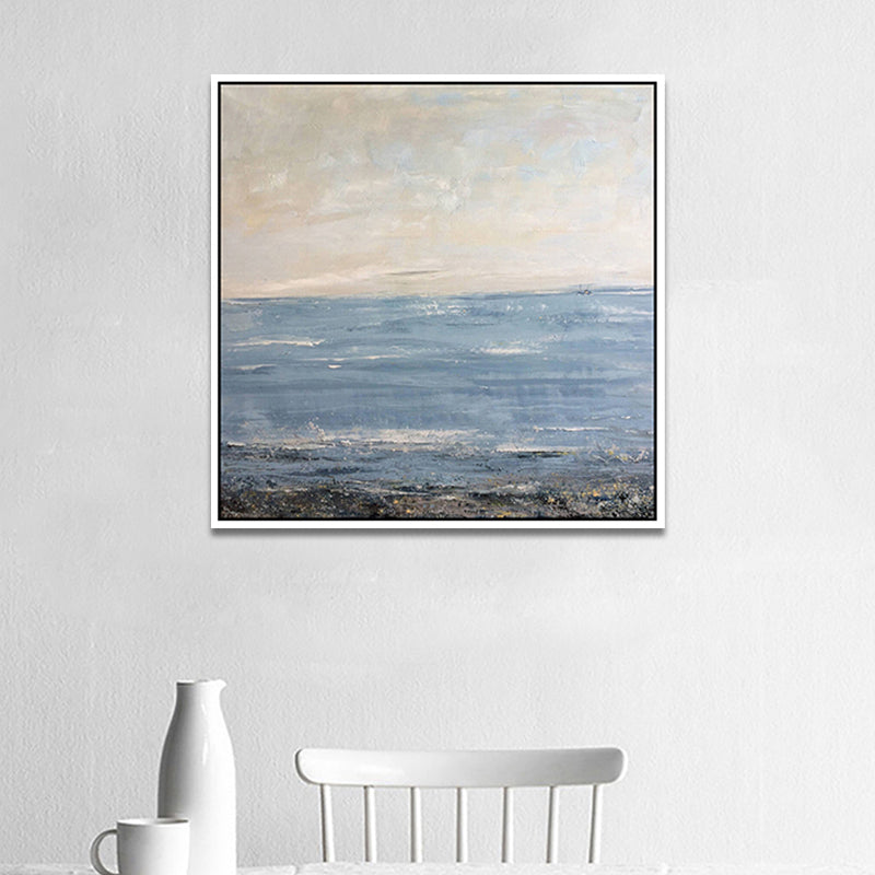 Blue Vast Sea View Canvas Print Paintings Impressionism Textured Wall Decor for Kitchen Clearhalo 'Arts' 'Canvas Art' 1810383