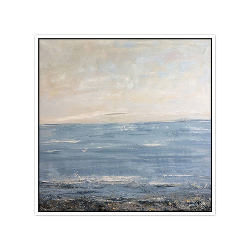 Blue Vast Sea View Canvas Print Paintings Impressionism Textured Wall Decor for Kitchen Clearhalo 'Arts' 'Canvas Art' 1810384