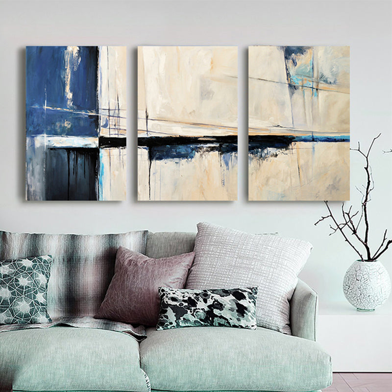 Devise Pattern Wall Art Decor Abstract Expressionism Multi-Piece Bedroom Canvas Print White Clearhalo 'Arts' 'Canvas Art' 1810397