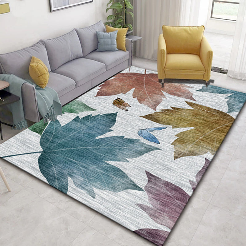 Multicolor Botanical Pattern Rug Polyester Modern Rug Washable Anti-Slip Pet Friendly Area Rug for Living Room Blue Clearhalo 'Area Rug' 'Modern' 'Rugs' Rug' 1810458