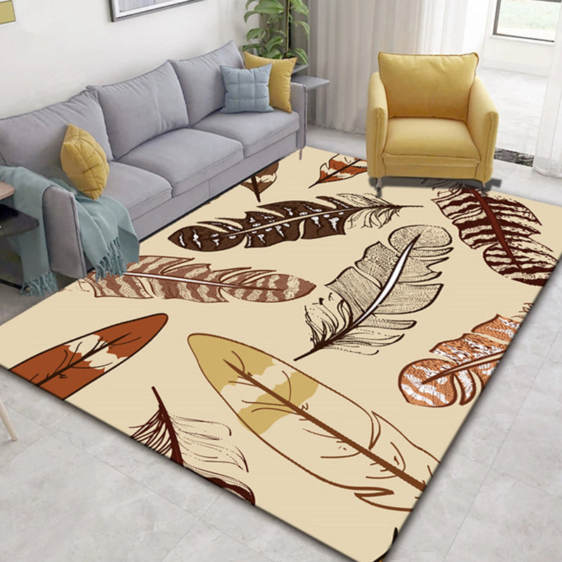 Multicolor Botanical Pattern Rug Polyester Modern Rug Washable Anti-Slip Pet Friendly Area Rug for Living Room Yellow Clearhalo 'Area Rug' 'Modern' 'Rugs' Rug' 1810460