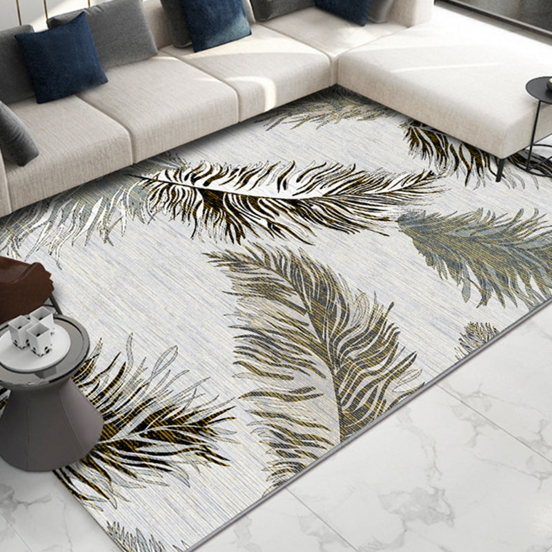 Unique Multicolor Modernist Rug Polyester Leaf Pattern Rug Washable Pet Friendly Non-Slip Carpet for Living Room Beige Clearhalo 'Area Rug' 'Modern' 'Rugs' Rug' 1810481