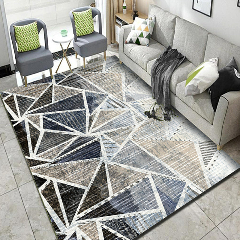 Stylish Modern Rug Multicolor Geometric Pattern Rug Pet Friendly Anti-Slip Washable Area Rug for Living Room Brown Clearhalo 'Area Rug' 'Modern' 'Rugs' Rug' 1810618