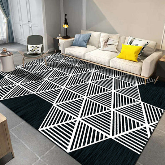 Stylish Modern Rug Multicolor Geometric Pattern Rug Pet Friendly Anti-Slip Washable Area Rug for Living Room Black Clearhalo 'Area Rug' 'Modern' 'Rugs' Rug' 1810624