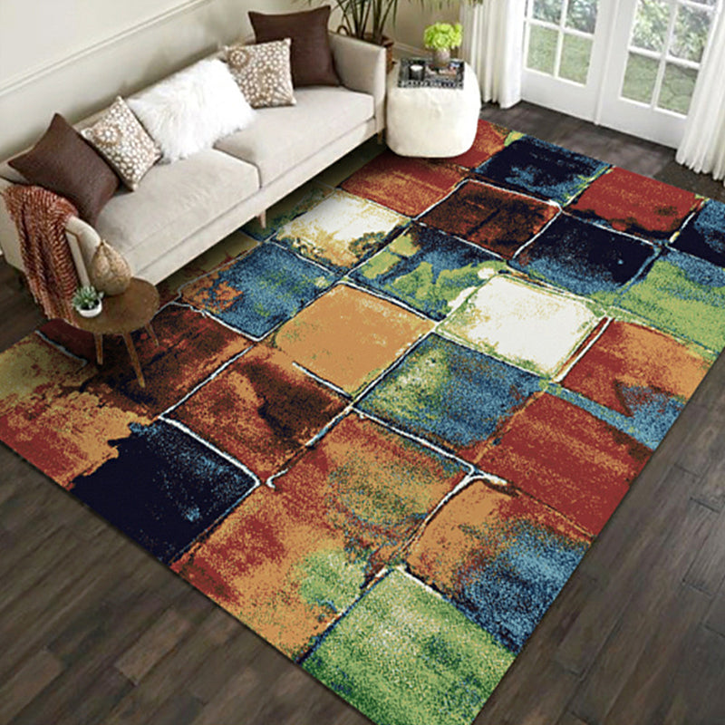 Stylish Modern Rug Multicolor Geometric Pattern Rug Pet Friendly Anti-Slip Washable Area Rug for Living Room Yellow-Red Clearhalo 'Area Rug' 'Modern' 'Rugs' Rug' 1810627