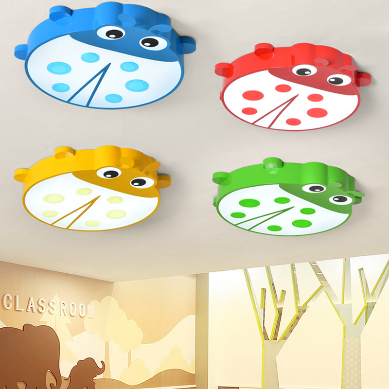 Cartoon Style Ceiling Mount Light Ladybug Acrylic Metal Ceiling Light for Kindergarten Clearhalo 'Ceiling Lights' 'Close To Ceiling Lights' 'Close to ceiling' 'Flush mount' Lighting' 181063