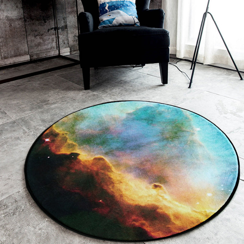 Black Galaxy Pattern Rug Polyester Novelty Rug Washable Anti-Slip Pet Friendly Area Rug for Bedroom Sky Blue Clearhalo 'Area Rug' 'Rug' 1810650