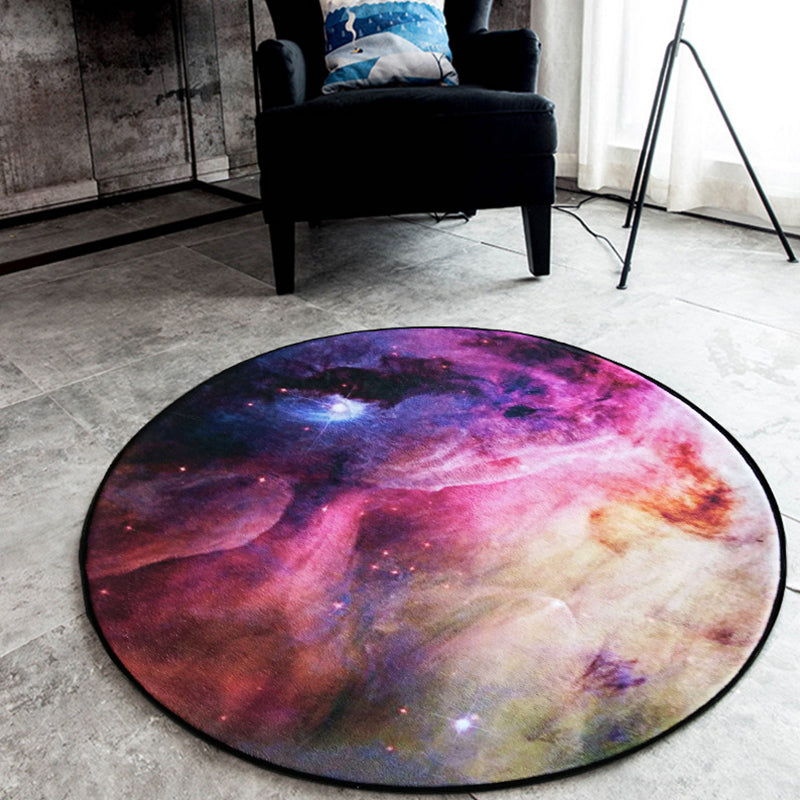 Black Galaxy Pattern Rug Polyester Novelty Rug Washable Anti-Slip Pet Friendly Area Rug for Bedroom Purple Clearhalo 'Area Rug' 'Rug' 1810659