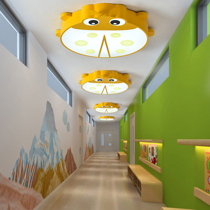 Cartoon Style Ceiling Mount Light Ladybug Acrylic Metal Ceiling Light for Kindergarten Yellow Clearhalo 'Ceiling Lights' 'Close To Ceiling Lights' 'Close to ceiling' 'Flush mount' Lighting' 181070