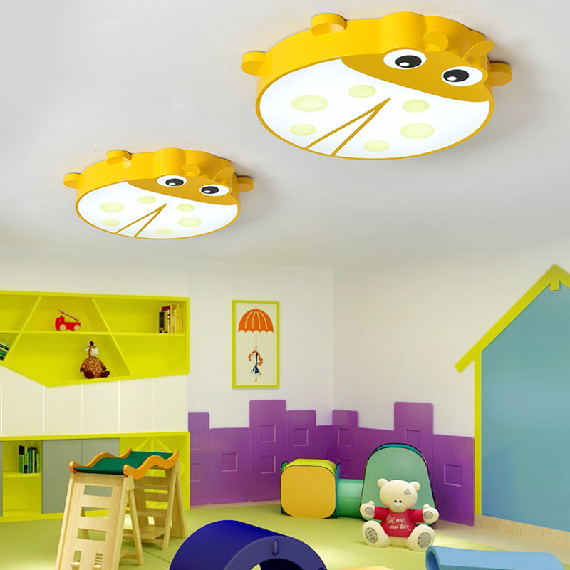 Cartoon Style Ceiling Mount Light Ladybug Acrylic Metal Ceiling Light for Kindergarten Clearhalo 'Ceiling Lights' 'Close To Ceiling Lights' 'Close to ceiling' 'Flush mount' Lighting' 181071