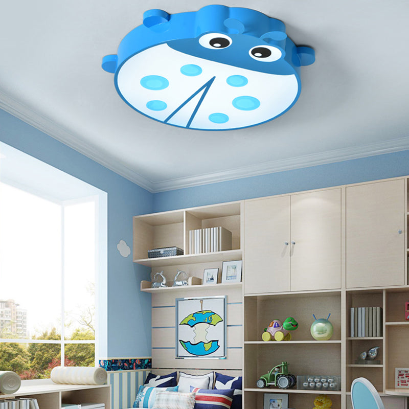 Cartoon Style Ceiling Mount Light Ladybug Acrylic Metal Ceiling Light for Kindergarten Blue Clearhalo 'Ceiling Lights' 'Close To Ceiling Lights' 'Close to ceiling' 'Flush mount' Lighting' 181076