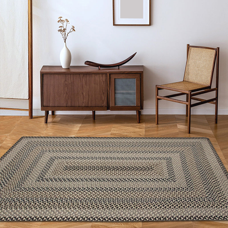 Stylish Rustic Rug Wool Geometric Pattern Rug Washable Pet Friendly Non-Slip Carpet for Living Room Dark Brown Clearhalo 'Area Rug' 'Rug' 1810792