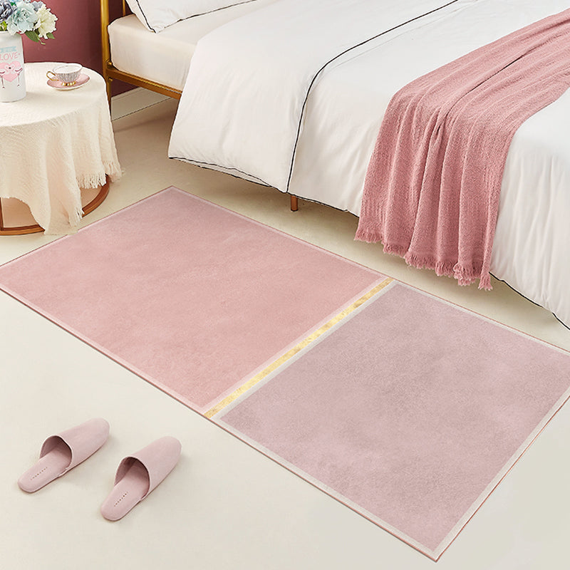 Pink and Beige Bedroom Rug Minimalist Abstract Rug Polyester Washable Anti-Slip Backing Pet Friendly Carpet Clearhalo 'Area Rug' 'Modern' 'Rugs' Rug' 1810900