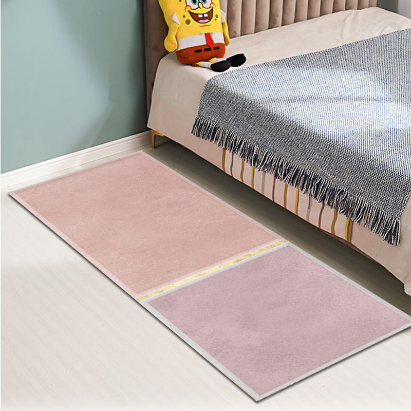 Pink and Beige Bedroom Rug Minimalist Abstract Rug Polyester Washable Anti-Slip Backing Pet Friendly Carpet Clearhalo 'Area Rug' 'Modern' 'Rugs' Rug' 1810901