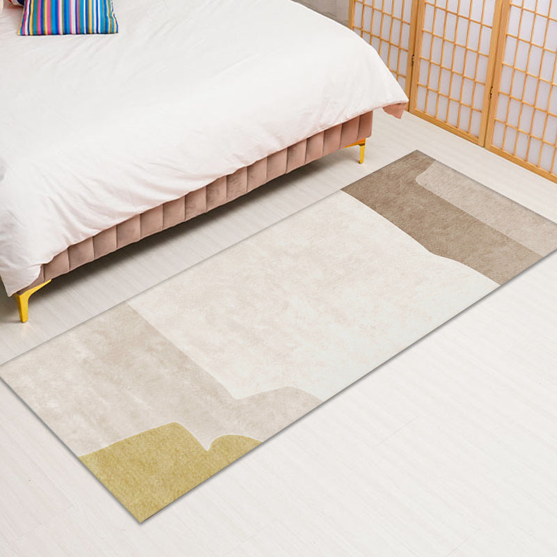 Pink and Beige Bedroom Rug Minimalist Abstract Rug Polyester Washable Anti-Slip Backing Pet Friendly Carpet Clearhalo 'Area Rug' 'Modern' 'Rugs' Rug' 1810909