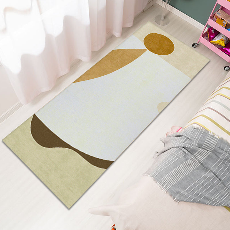 Pink and Beige Bedroom Rug Minimalist Abstract Rug Polyester Washable Anti-Slip Backing Pet Friendly Carpet Clearhalo 'Area Rug' 'Modern' 'Rugs' Rug' 1810911