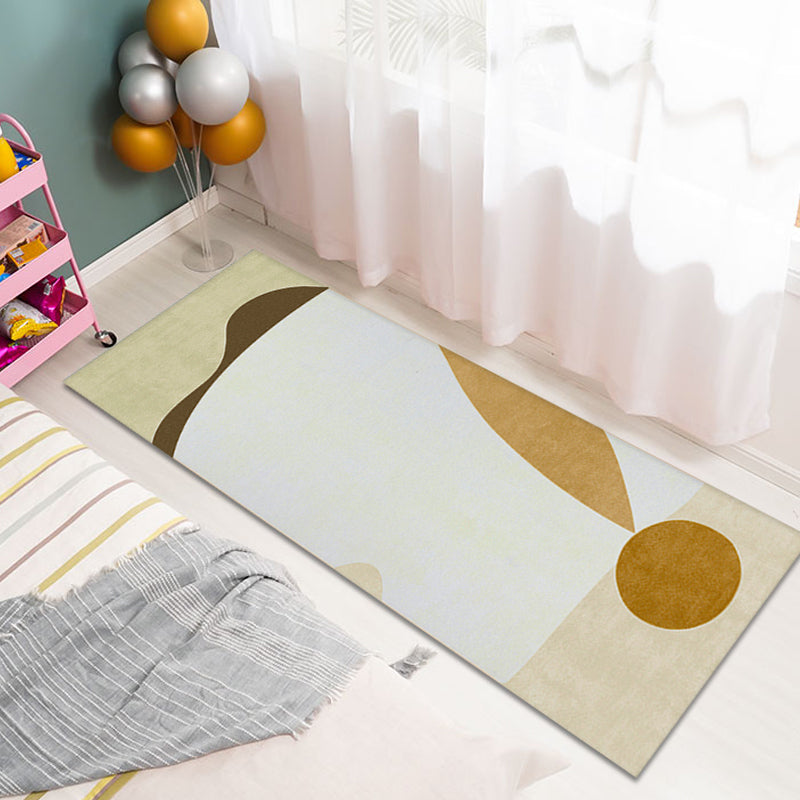 Pink and Beige Bedroom Rug Minimalist Abstract Rug Polyester Washable Anti-Slip Backing Pet Friendly Carpet Clearhalo 'Area Rug' 'Modern' 'Rugs' Rug' 1810912