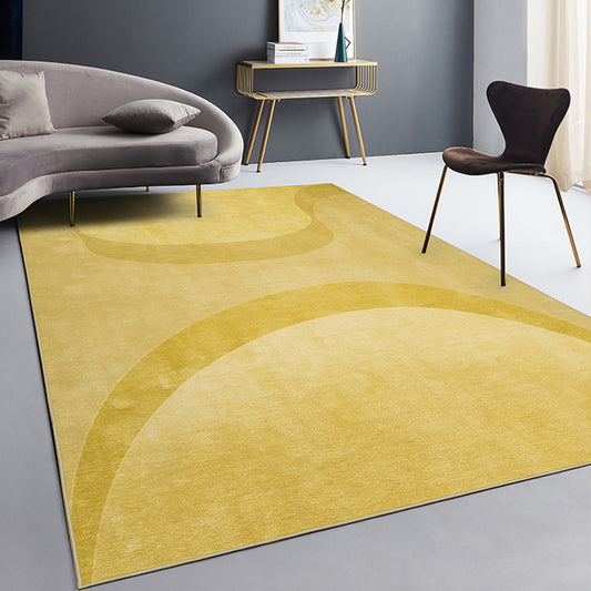 Grey and Yellow Abstract Rug Polyester Modern Rug Pet Friendly Washable Non-Slip Area Rug for Living Room Yellow 4'7" x 6'7" Clearhalo 'Area Rug' 'Modern' 'Rugs' Rug' 1810929