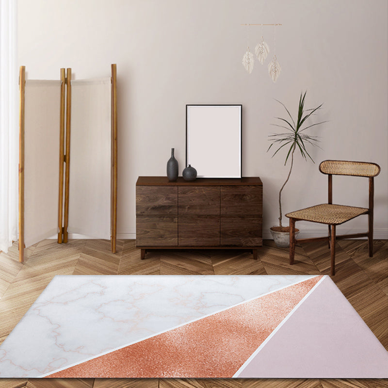 Pink and Beige Bedroom Rug Minimalist Abstract Rug Polyester Washable Anti-Slip Backing Pet Friendly Carpet Red 4'7" x 6'7" Clearhalo 'Area Rug' 'Modern' 'Rugs' Rug' 1810936