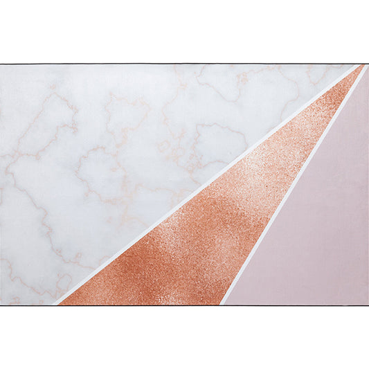 Pink and Beige Bedroom Rug Minimalist Abstract Rug Polyester Washable Anti-Slip Backing Pet Friendly Carpet Clearhalo 'Area Rug' 'Modern' 'Rugs' Rug' 1810938