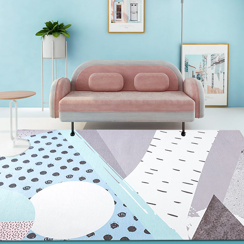 Pink and Beige Bedroom Rug Minimalist Abstract Rug Polyester Washable Anti-Slip Backing Pet Friendly Carpet Clearhalo 'Area Rug' 'Modern' 'Rugs' Rug' 1810944