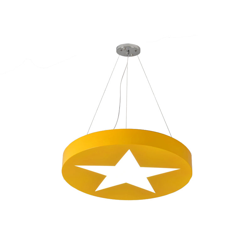 Kids Round Pendant Light with Star Metal Bright Colored Hanging Light for Office Clearhalo 'Ceiling Lights' 'Pendant Lights' 'Pendants' Lighting' 181095