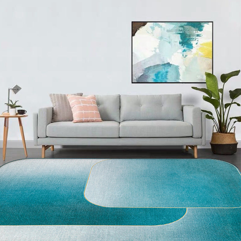 Modernist Ombre Pattern Rug Blue Polyester Rug Non-Slip Pet Friendly Washable Are Rug for Living Room Clearhalo 'Area Rug' 'Modern' 'Rugs' Rug' 1810950