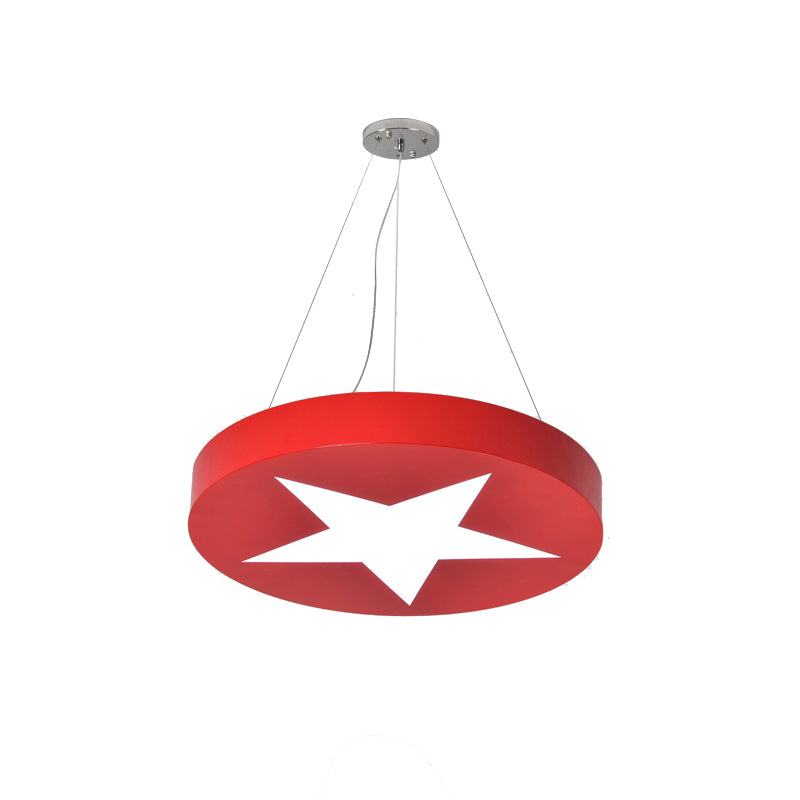 Kids Round Pendant Light with Star Metal Bright Colored Hanging Light for Office Clearhalo 'Ceiling Lights' 'Pendant Lights' 'Pendants' Lighting' 181099