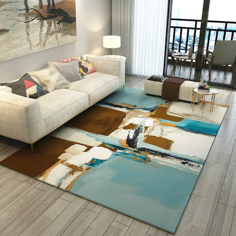 Multicolor Living Room Rug Minimalist Abstract Rug Polyester Washable Anti-Slip Backing Pet Friendly Carpet Brown Clearhalo 'Area Rug' 'Modern' 'Rugs' Rug' 1810998