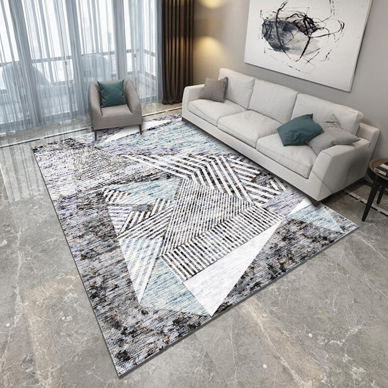 Funky Geometric Pattern Rug Multicolor Modernism Rug Polyester Pet Friendly Washable Non-Slip Area Rug for Bedroom Grey Clearhalo 'Area Rug' 'Modern' 'Rugs' Rug' 1811174