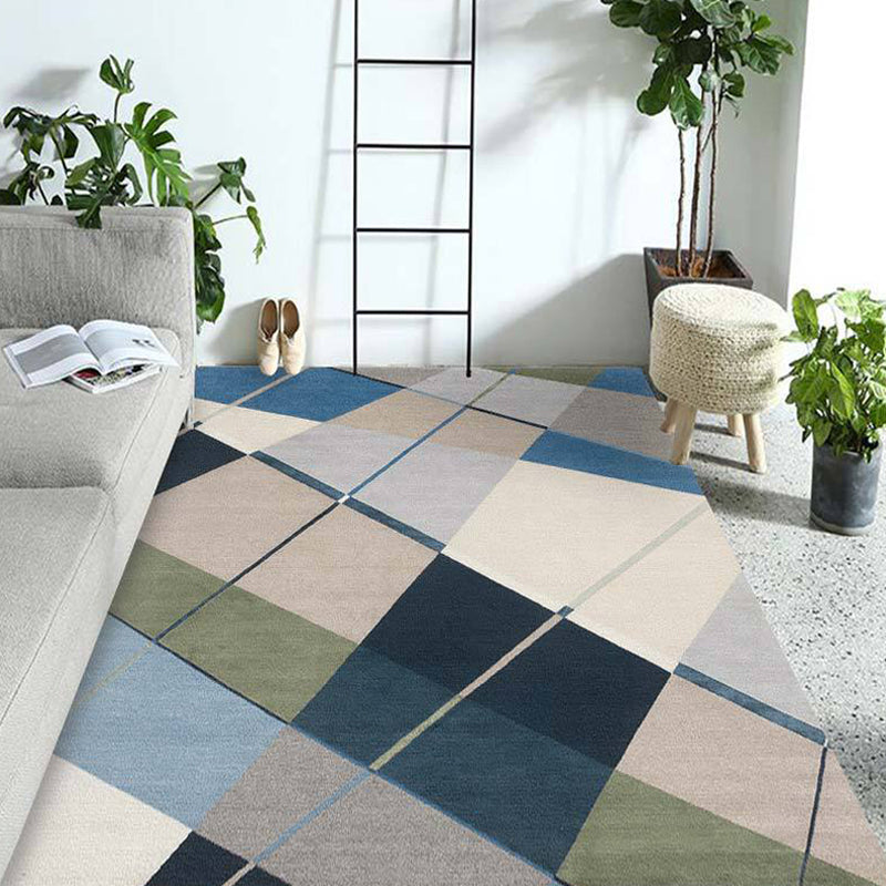 Multicolor Living Room Rug Contemporary Geometric Pattern Rug Polyester Washable Anti-Slip Backing Pet Friendly Carpet Blue Clearhalo 'Area Rug' 'Modern' 'Rugs' Rug' 1811201