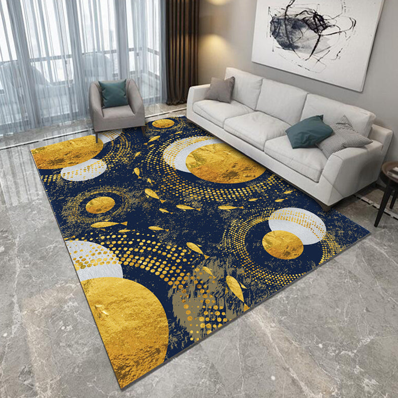 Casual Geometric Pattern Rug with Stripe Multicolor Modernism Rug Polyester Pet Friendly Washable Non-Slip Area Rug for Bedroom Gold Clearhalo 'Area Rug' 'Modern' 'Rugs' Rug' 1811221